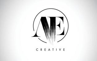 AE Brush Stroke Letter Logo Design. Black Paint Logo Leters Icon. vector