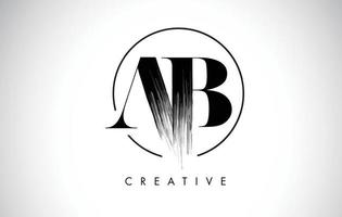 AB Brush Stroke Letter Logo Design. Black Paint Logo Leters Icon. vector