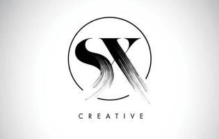 SX Brush Stroke Letter Logo Design. Black Paint Logo Leters Icon. vector