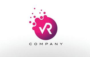 VR Letter Dots Logo Design with Creative Trendy Bubbles. vector