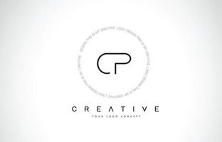 CP C P Logo Design with Black and White Creative Text Letter Vector. vector