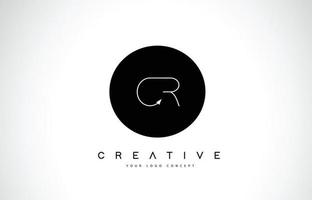 CR C R Logo Design with Black and White Creative Text Letter Vector. vector