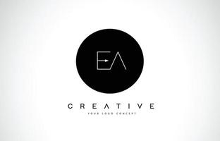 EA E A Logo Design with Black and White Creative Text Letter Vector. vector