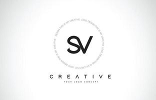 SV S V Logo Design with Black and White Creative Text Letter Vector. vector