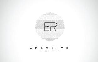 ER E R Logo Design with Black and White Creative Text Letter Vector. vector
