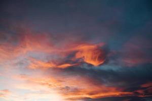 Sunset orange clouds photo