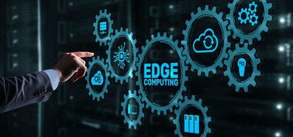 Edge Computing Business Technology concept on virtual screen photo