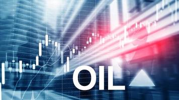 Oil trend up. Crude oil price stock exchange trading up. Price oil up. Arrow rises. Abstract business background photo