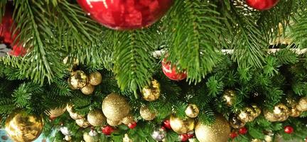 christmas decoration on a tree. Christmas background photo