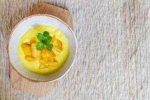 mango with yoghurt bowl photo