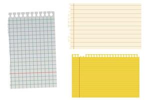 Notebook paper set on wite background photo