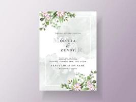 Elegant and beautiful floral wedding invitation card vector