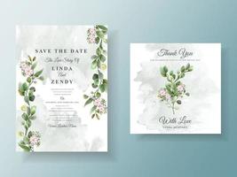 Elegant and beautiful floral wedding invitation card vector