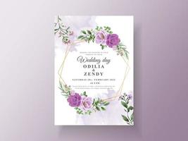 Beautiful floral hand drawn wedding invitation template vector