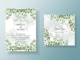 Elegant and beautiful floral wedding invitation card vector