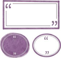 Cute purple watercolor quote box vector