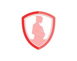 Protection shield with pregnant women inside vector