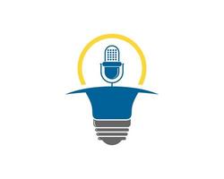 Simple electrical bulb with music microphone inside vector