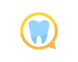 Simple bubble chat with healthy tooth inside vector