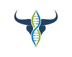 Bull head with DNA symbol inside vector