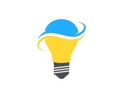 Abstract electrical bulb with swoosh inside vector