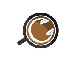 Simple coffee cup with music headphone inside vector