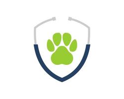 Stethoscope shield with pet finger print inside vector