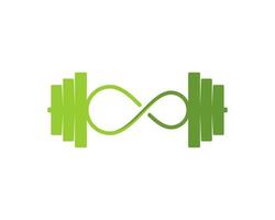 Gym barbell with infinity symbol for the handle vector