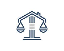 Abstract law scale with house inside vector