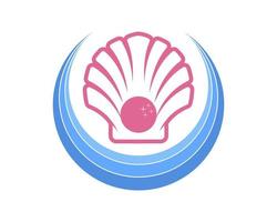 Circular abstract shape with pinky clams inside vector