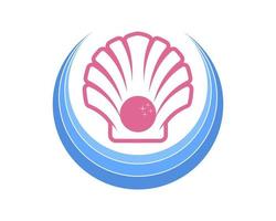 Circular abstract shape with pinky clams inside vector