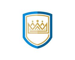 Protection shield with abstract crown inside vector