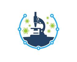 Tecnología de circuito circular con virus microscopio. vector