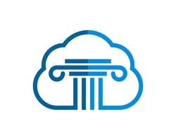 Simple cloud with law pillars inside vector