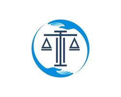 Circular hand care with abstract law scale inside vector