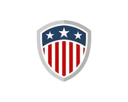 Simple shield with american flag style inside vector