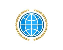 Circular wheat with abstract globe earth inside vector