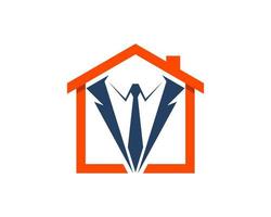 Simple house with blue tuxedo inside vector