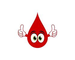 Red blood with eye cartoon and hand vector