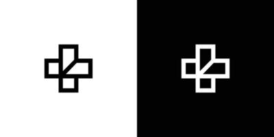 Diseño de logotipo de salud de combinación de letra dp simple y moderno. vector