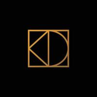 Los logotipos con las iniciales kd moderno y elegante son adecuados para logotipos de empresas de arquitectura, etc. vector