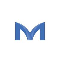 el logo de las iniciales m es simple y moderno