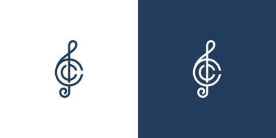 Modern and elegant C initials music logo design 2 vector