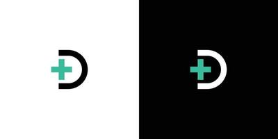 Simple and modern letter D combination health logo design. vector