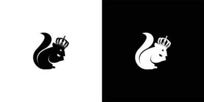 The king squirrel logo is simple and attractive vector