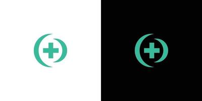 Simple and modern letter O combination health logo design vector