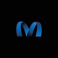 The initials M logo is futuristic and modern vector