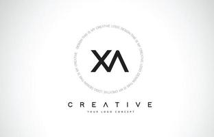 XA X A Logo Design with Black and White Creative Text Letter Vector. vector