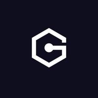 The initials G logo is futuristic and modern. vector