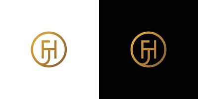 FJH hotel initials logo is modern and luxurious design vector